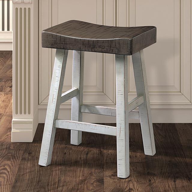  Furniture of America Biasca FM-BR3001WH-24-2PK 24" Stool IMAGE 1