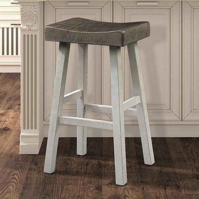  Furniture of America Biasca FM-BR3001WH-29-2PK 29" Stool IMAGE 1