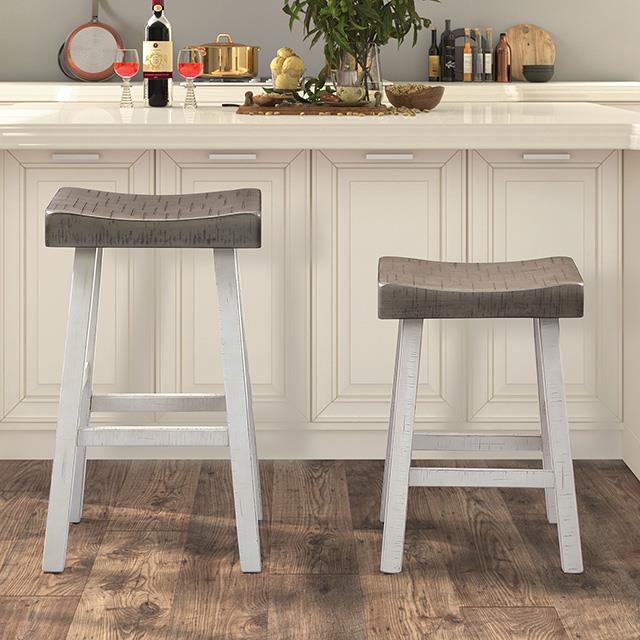  Furniture of America Biasca FM-BR3001WH-29-2PK 29" Stool IMAGE 1