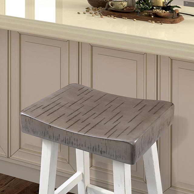  Furniture of America Biasca FM-BR3001WH-29-2PK 29" Stool IMAGE 3