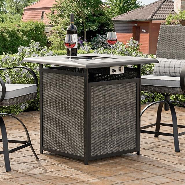  Furniture of America Arosa GM-2024 Fire Pit Counter Height Table IMAGE 1