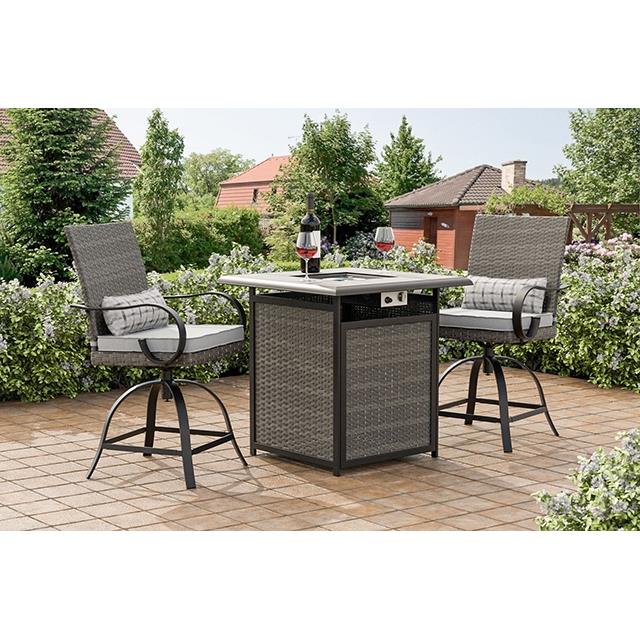 Furniture of America Arosa GM-2024 Fire Pit Counter Height Table IMAGE 1