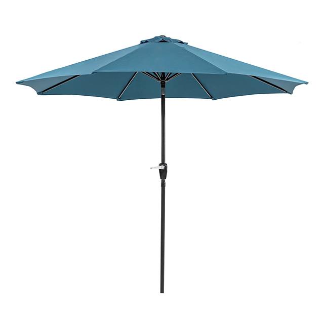  Furniture of America Soli LA-A009BL+BASE 9' Outdoor Umbrella w/ Auto Tilt + 21" Round Base IMAGE 1