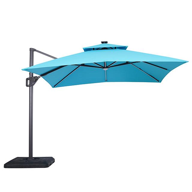  Furniture of America Sano LA-A015TL+BASE 10 Ft Square Umbrella w/ Double Top w/ LED + 37" Large Base IMAGE 2