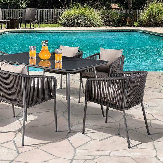  Furniture of America Tushari LA-A020LG-7PC 8 pc Outdoor Dining Set IMAGE 1