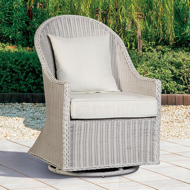  Furniture of America Tomohon LA-A026NT-CH Swivel Wicker Chair IMAGE 1