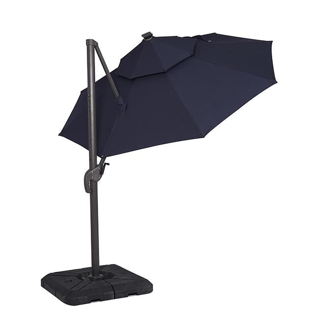  Furniture of America Nuti LA-A031BL+BASE 10 Ft Round Umbrella w/ LED Light + 37" Large Base IMAGE 4