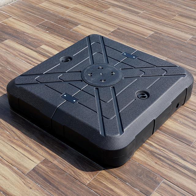  Furniture of America Fera LA-A032TL+BASE 10 Ft Round Umbrella w/ LED Bulb + 37" Large Base IMAGE 2