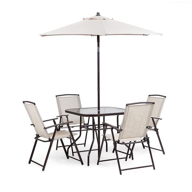  Furniture of America Fallone LA-D004BR-6PK 7 pc Outdoor Dining Set IMAGE 1