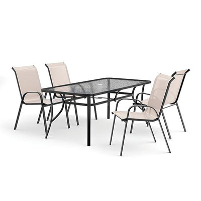  Furniture of America Pierro LA-D012BK-5PC-SV 5 pc Outdoor Dining Set IMAGE 1