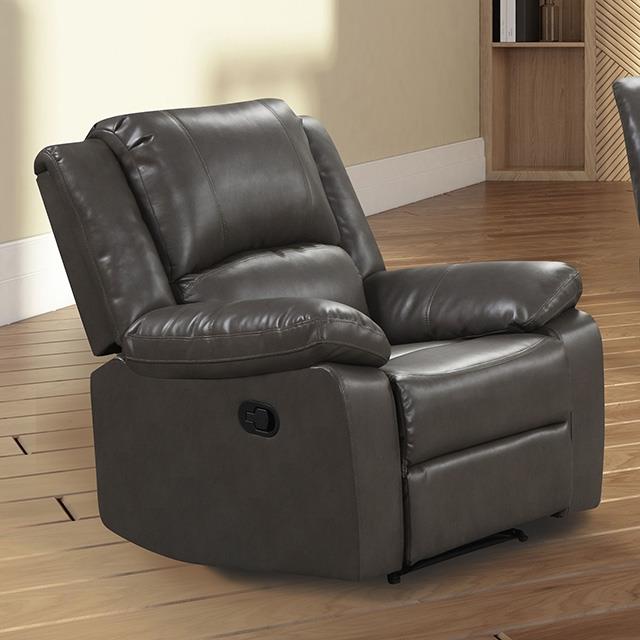  Furniture of America Letha NX6008GY-CH Glider Recliner IMAGE 1