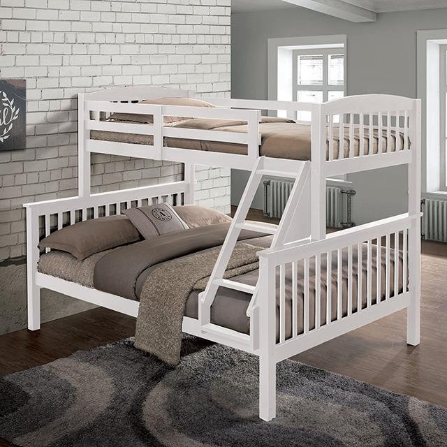  Furniture of America Brookings NX-BK001WH Twin/Full Bunk Bed IMAGE 1