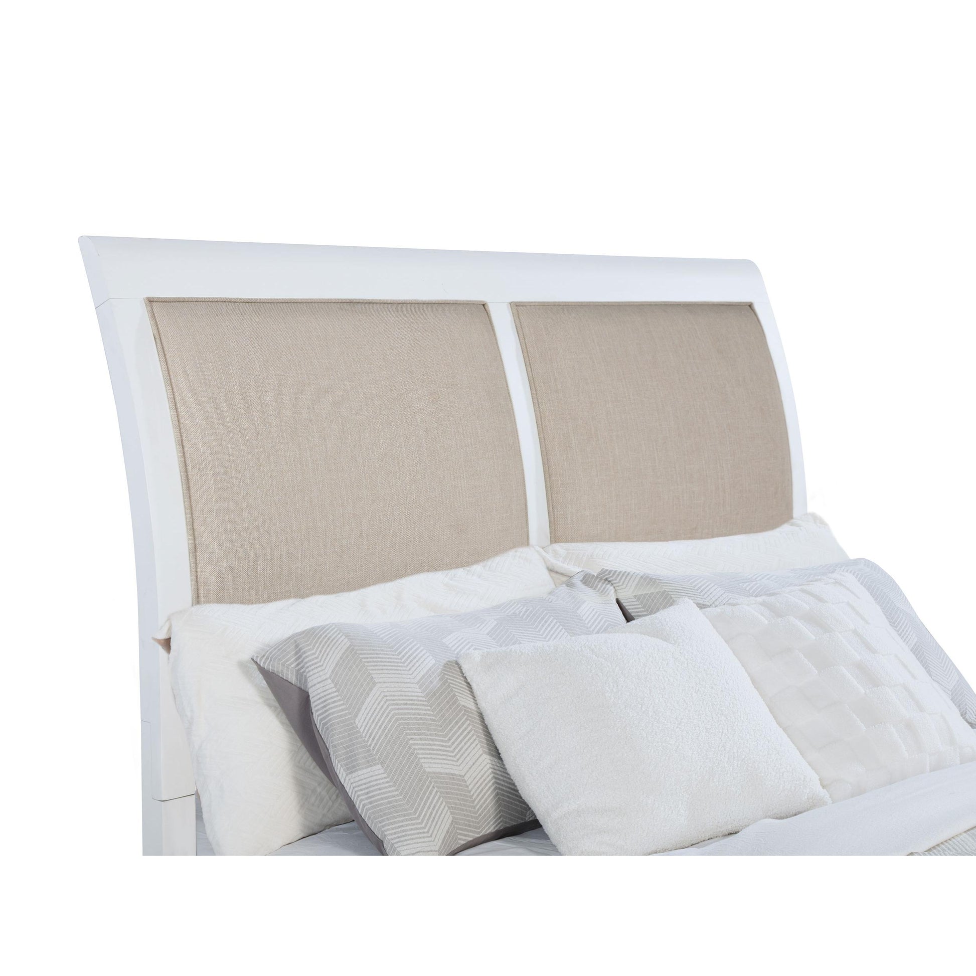  Size_King  -- Bexhill 223471KE 56-inch Upholstered Eastern King Panel Bed - White IMAGE 9