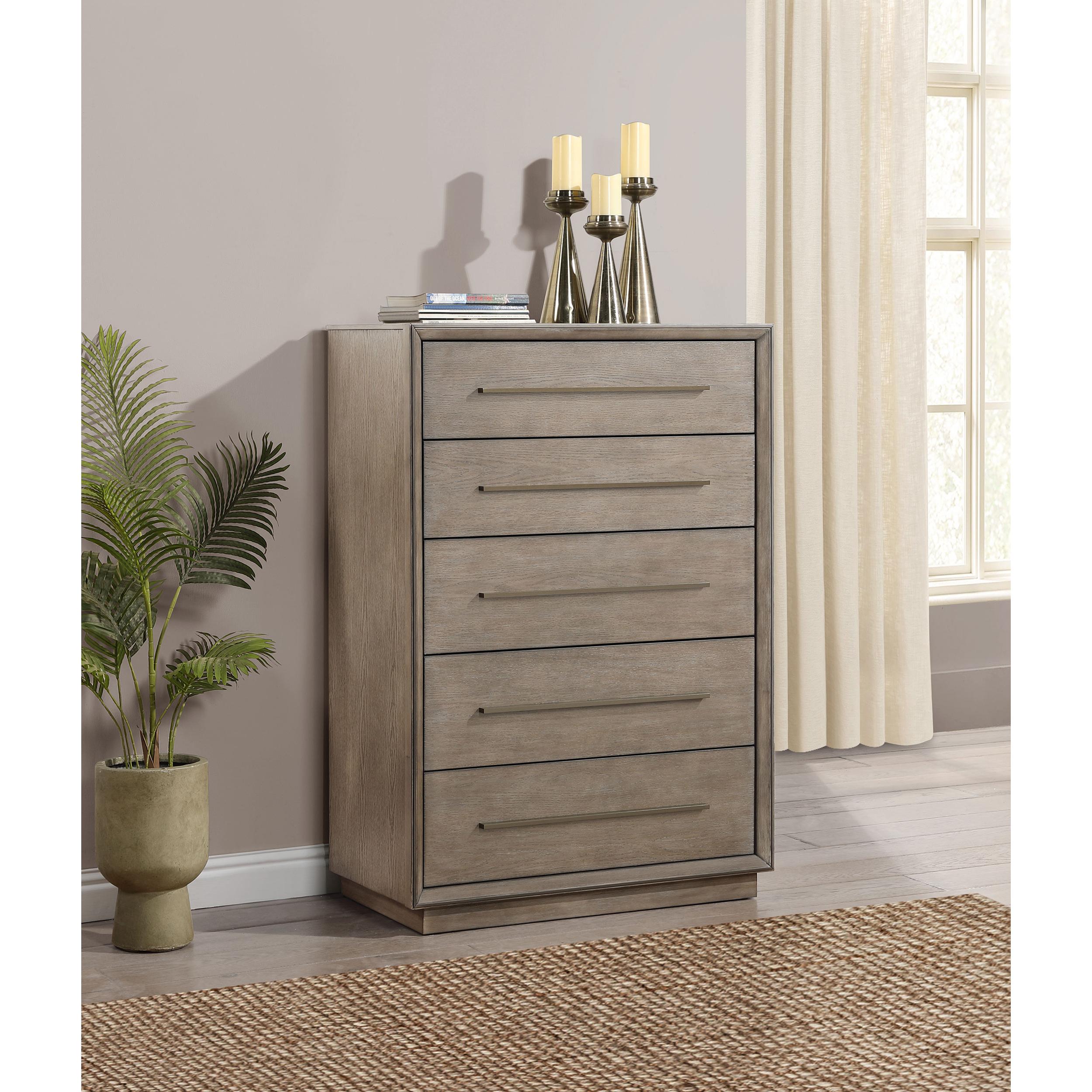  Coaster Furniture Durango 223275 5-Drawer Bedroom Chest - Taupe Oak IMAGE 10