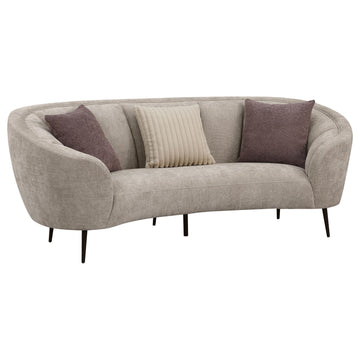 Coaster Furniture Ellorie 504837 Upholstered Channel Back Curved Sofa - Beige IMAGE 1