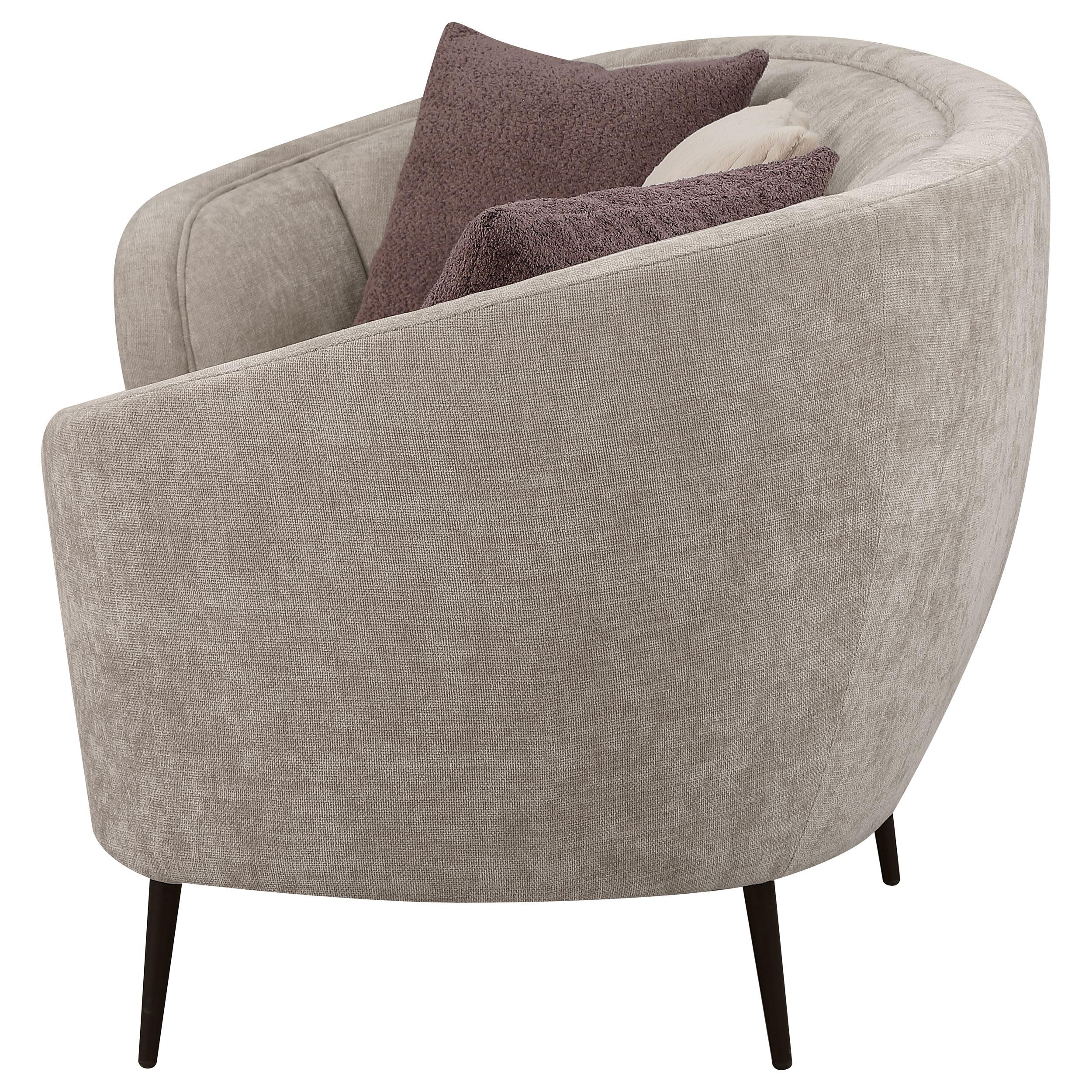  Coaster Furniture Ellorie 504837 Upholstered Channel Back Curved Sofa - Beige IMAGE 4