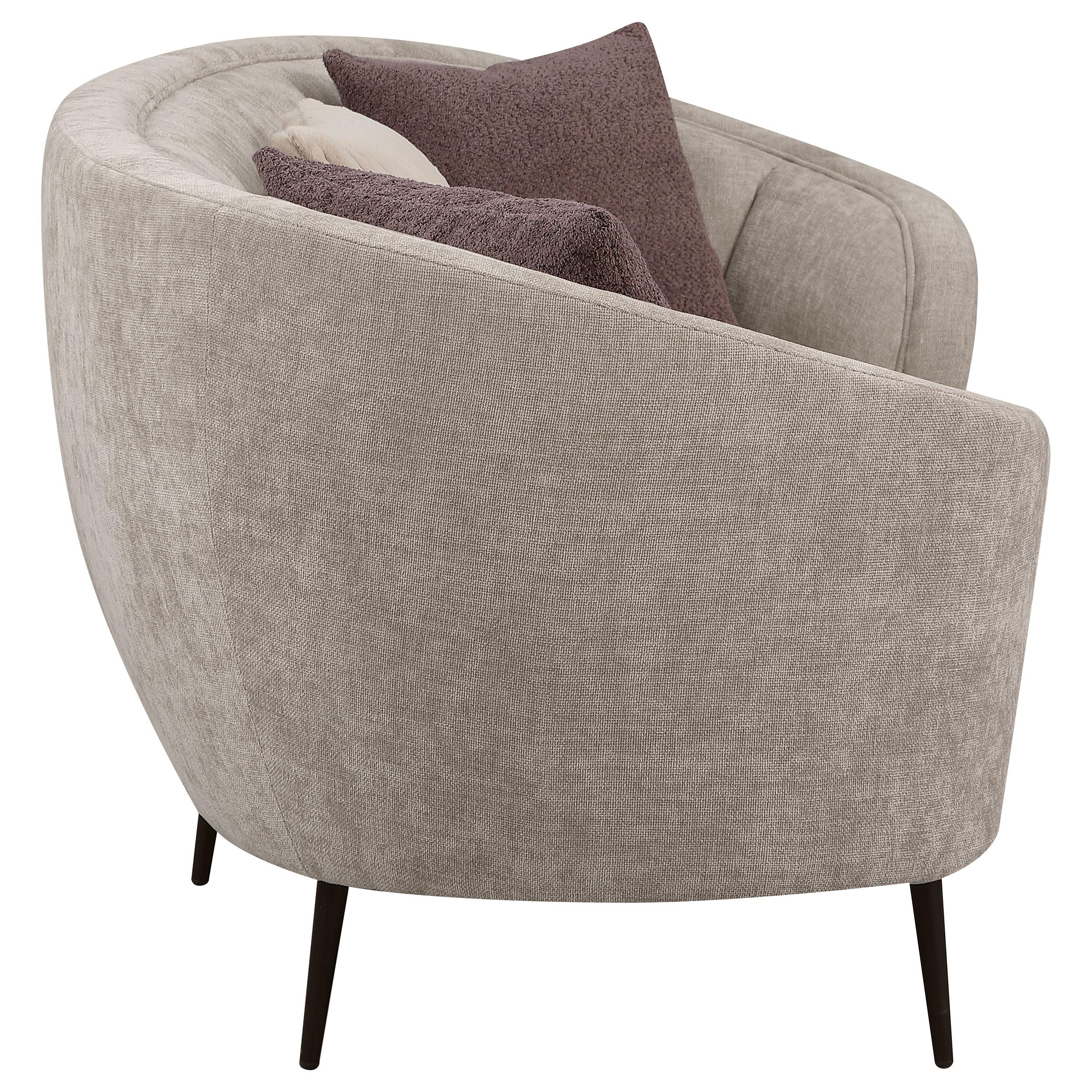  Coaster Furniture Ellorie 504837 Upholstered Channel Back Curved Sofa - Beige IMAGE 7