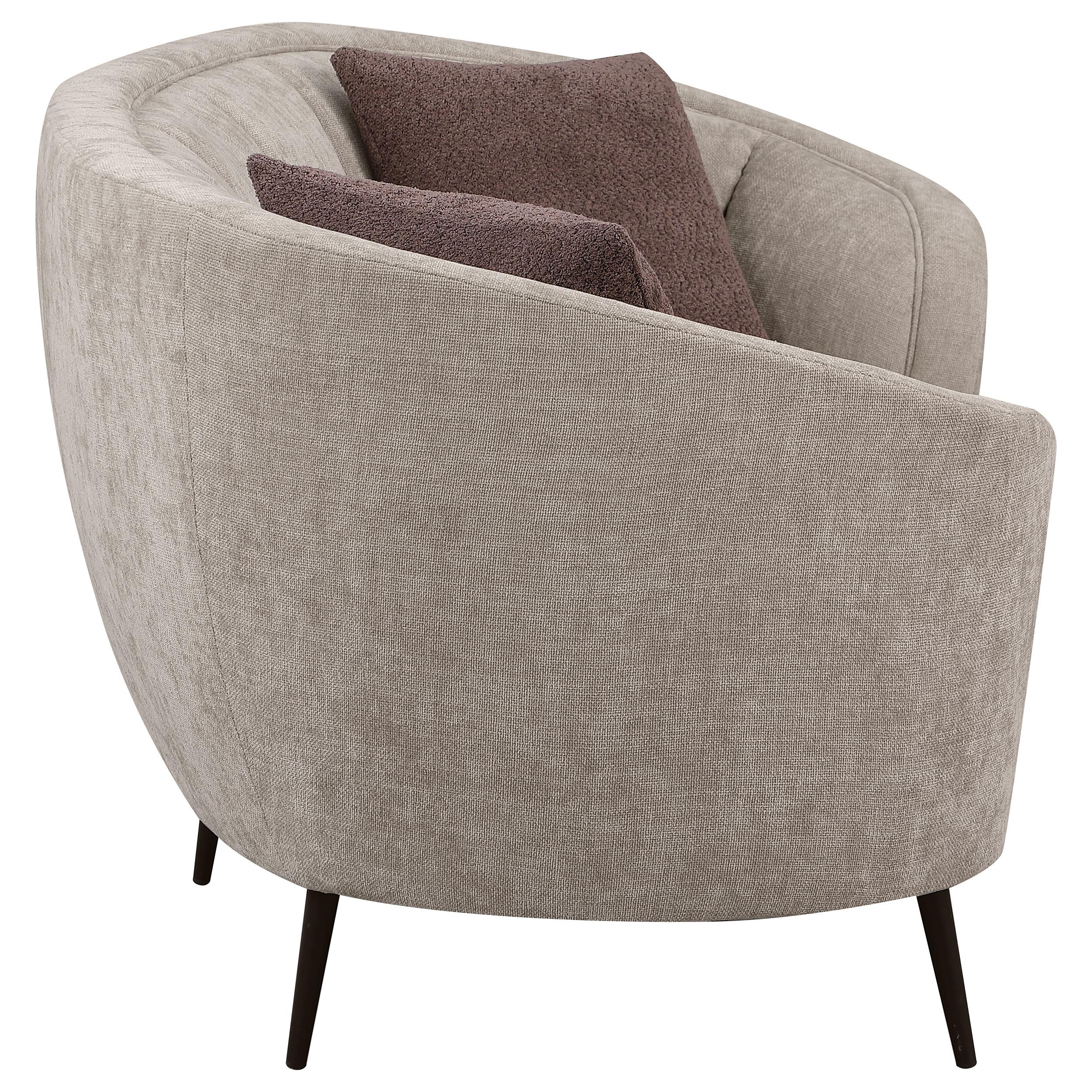  Coaster Furniture Ellorie 504838 Upholstered Channel Back Curved Loveseat - Beige IMAGE 7