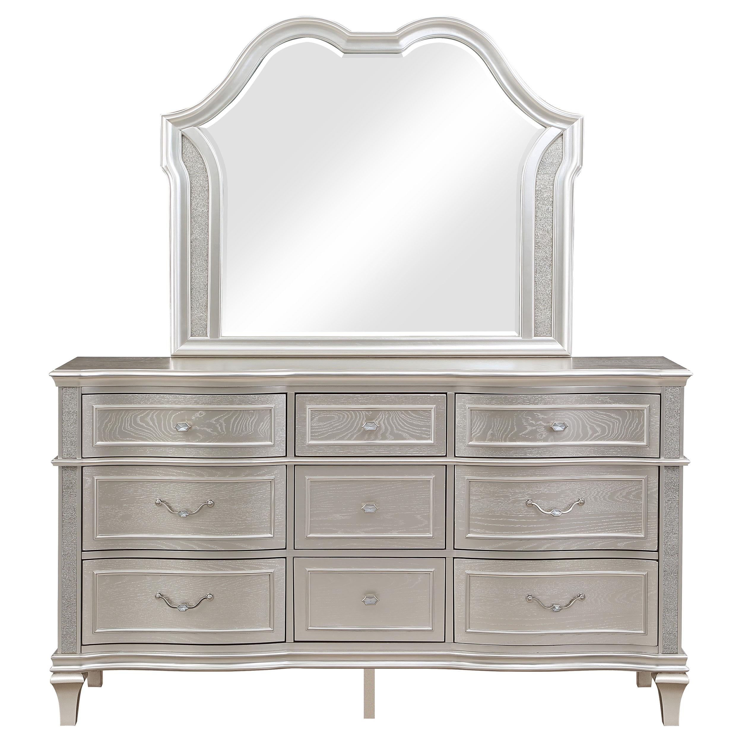  Coaster Furniture Evangeline 223393M 9-Drawer Dresser with Mirror - Silver Oak IMAGE 2