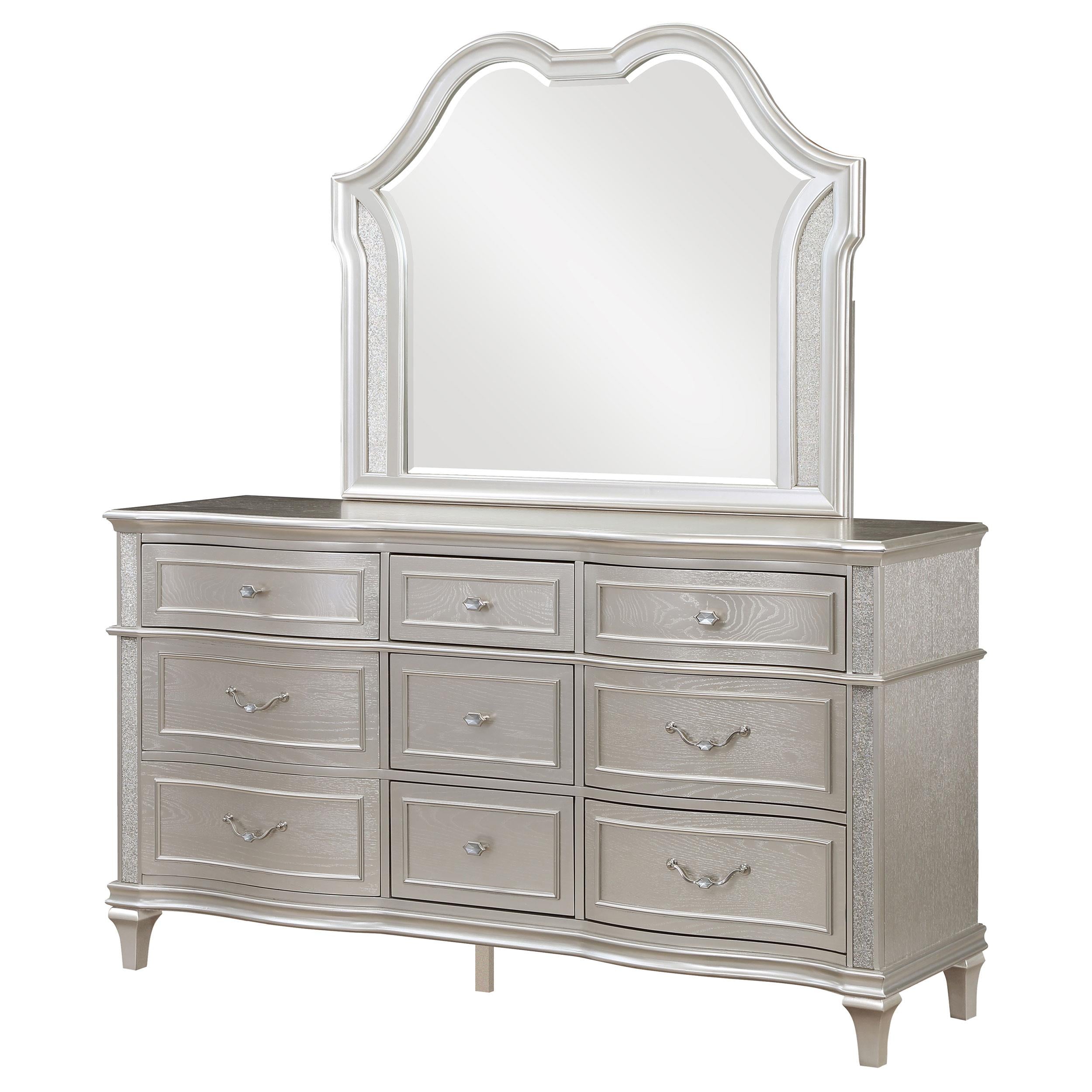  Coaster Furniture Evangeline 223393M 9-Drawer Dresser with Mirror - Silver Oak IMAGE 3