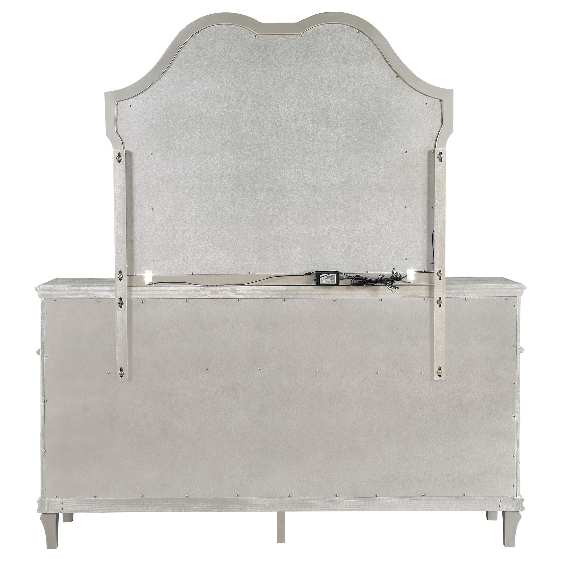  Coaster Furniture Evangeline 223393M 9-Drawer Dresser with Mirror - Silver Oak IMAGE 6