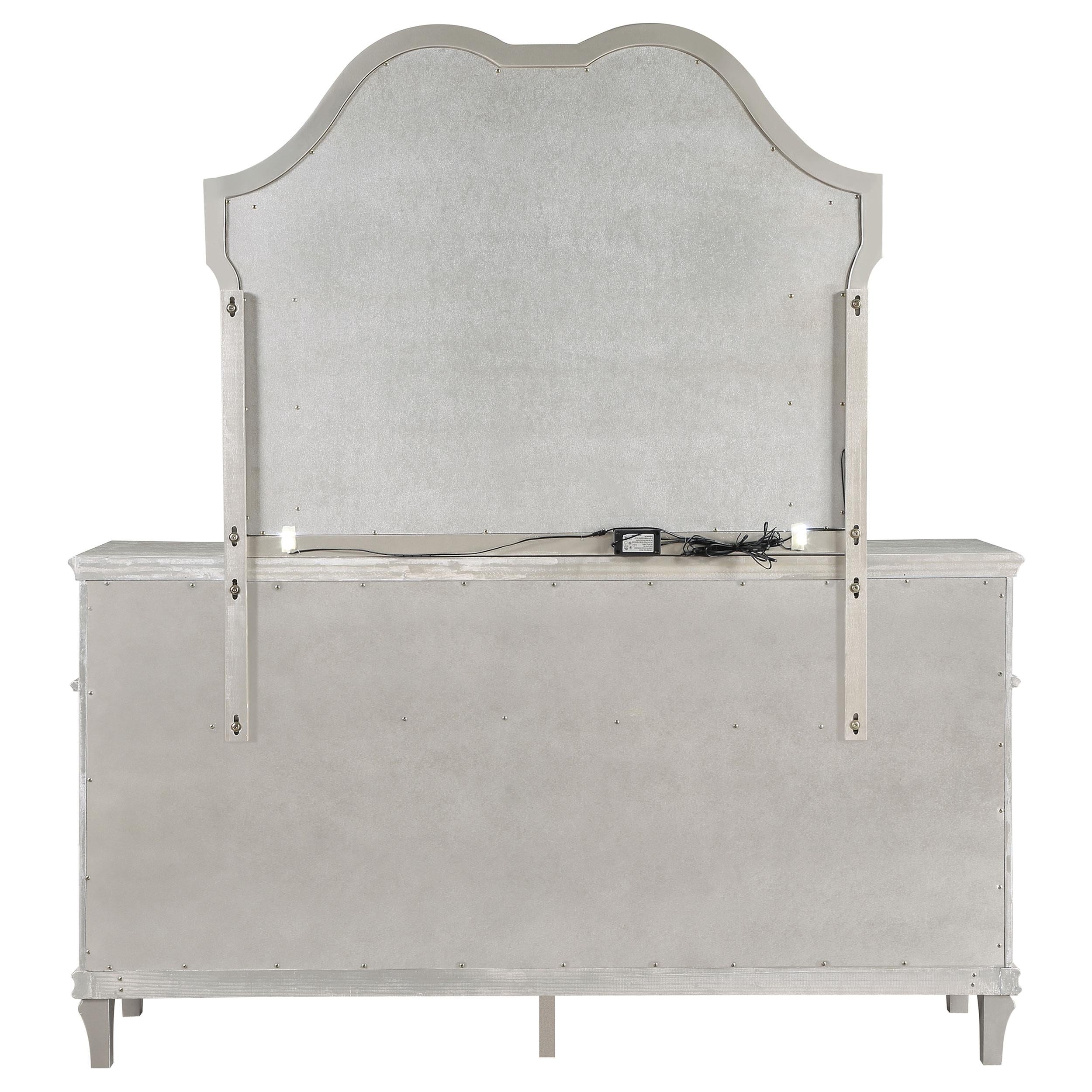  Coaster Furniture Evangeline 223393M 9-Drawer Dresser with Mirror - Silver Oak IMAGE 6