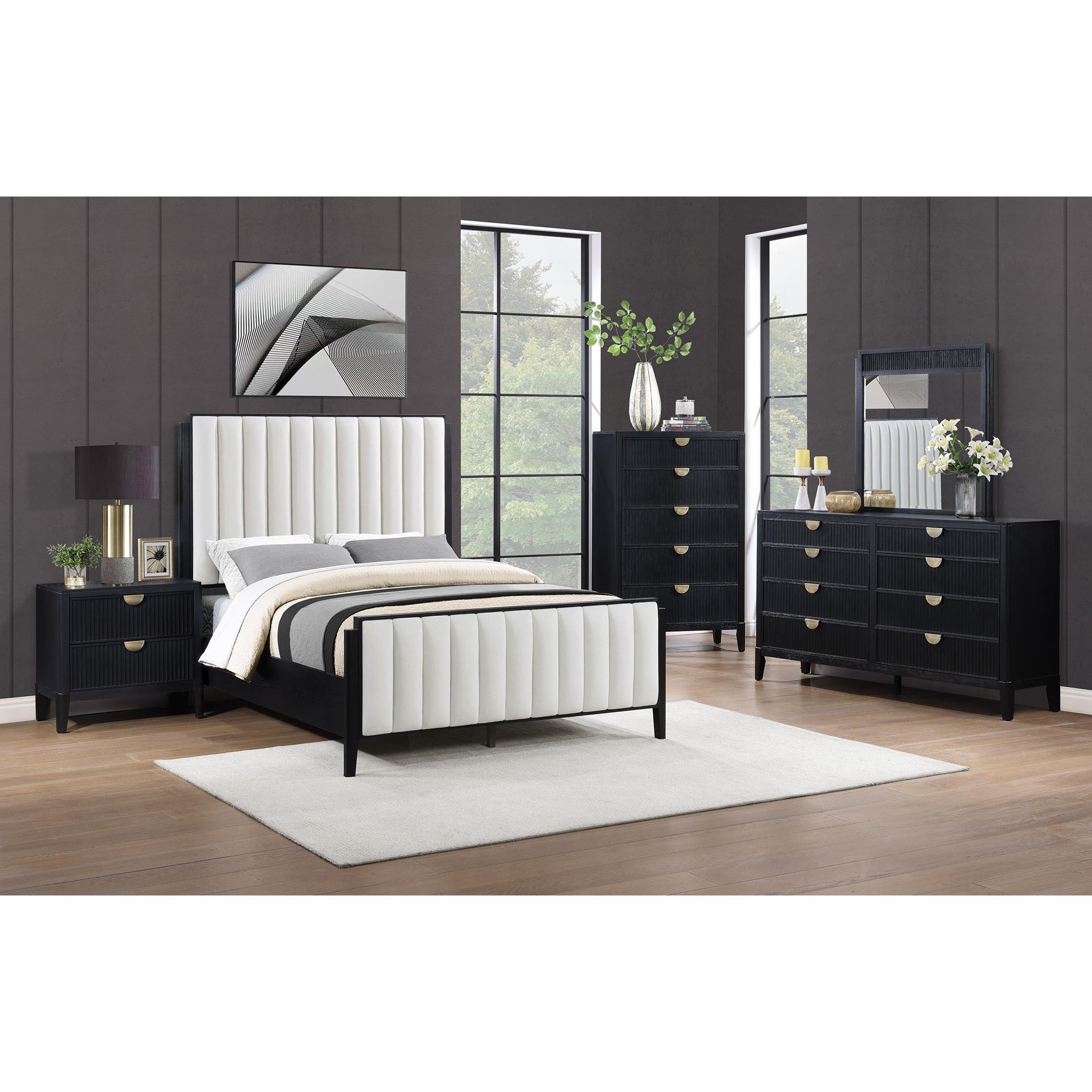  Size_King  -- Brookmead 224710KE 60-inch Upholstered Eastern King Bed - Black IMAGE 5