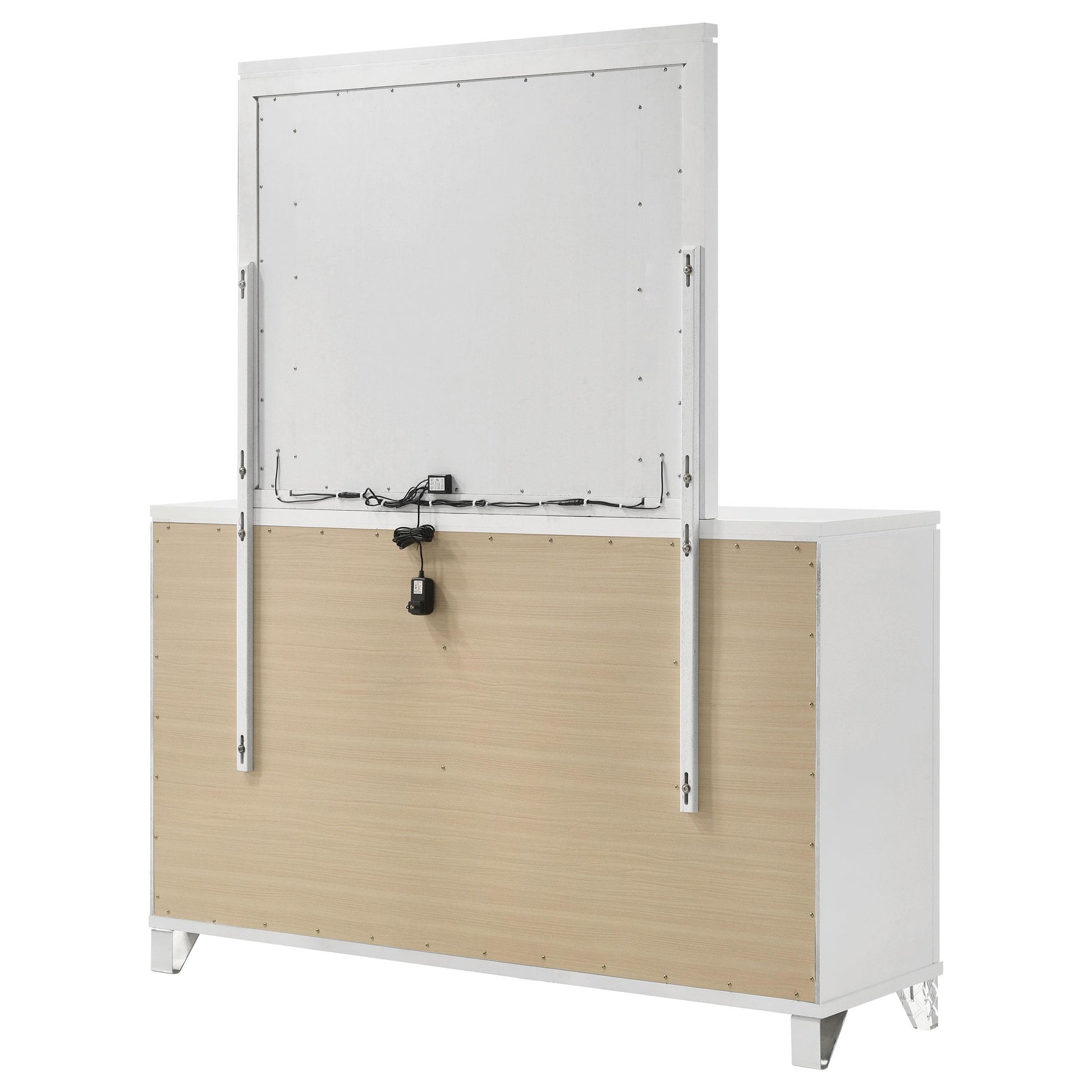  Coaster Furniture Marmore 224963M 9-Drawer Dresser and LED Mirror - White IMAGE 7