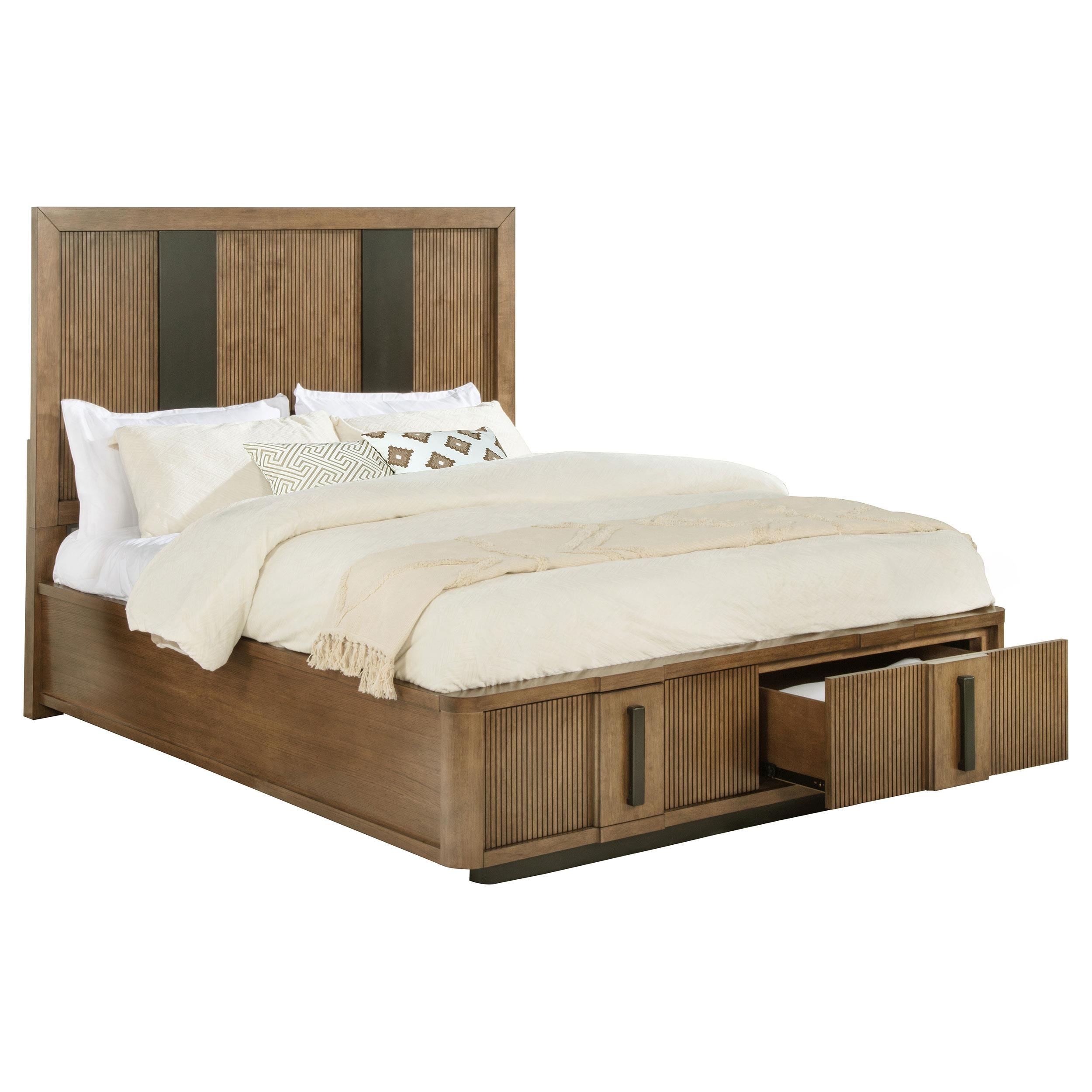  Size_King  -- Terrace 224900KE 2-Drawer Eastern King Storage Bed - Ash Brown IMAGE 2
