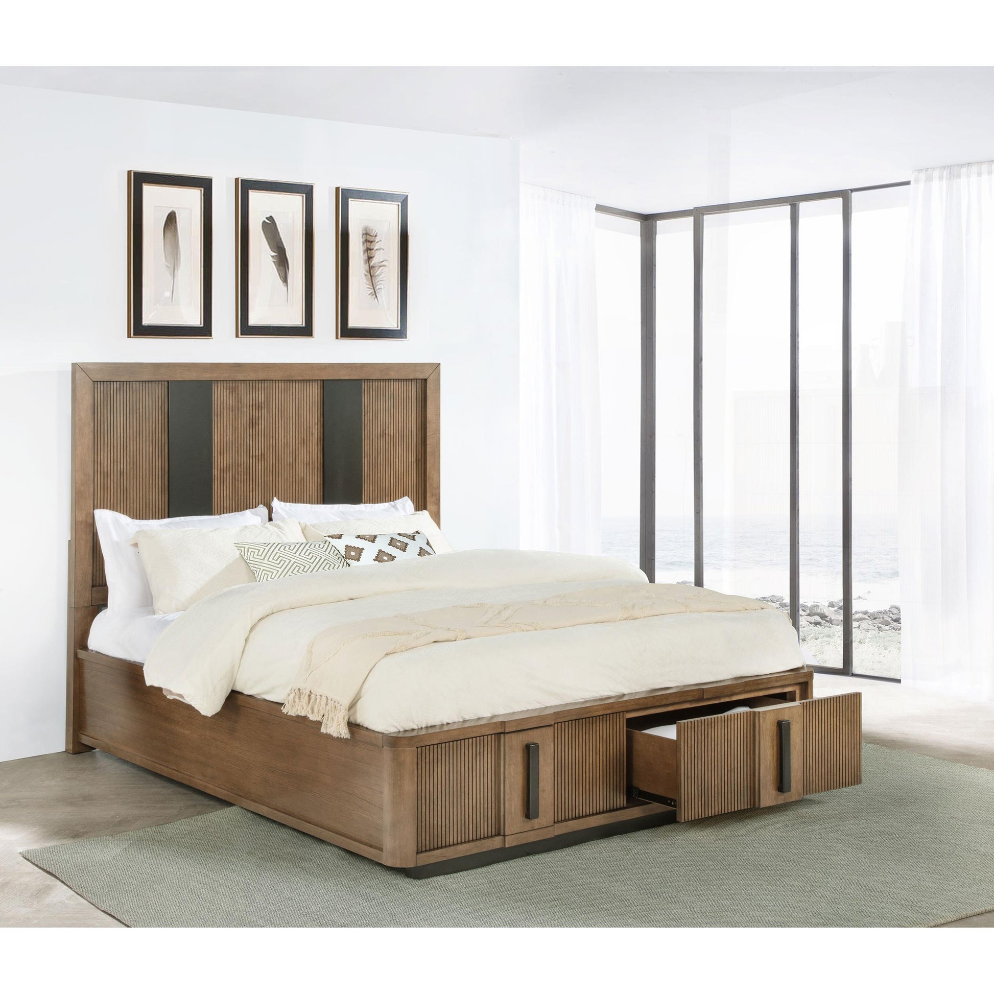  Size_King  -- Terrace 224900KE 2-Drawer Eastern King Storage Bed - Ash Brown IMAGE 4