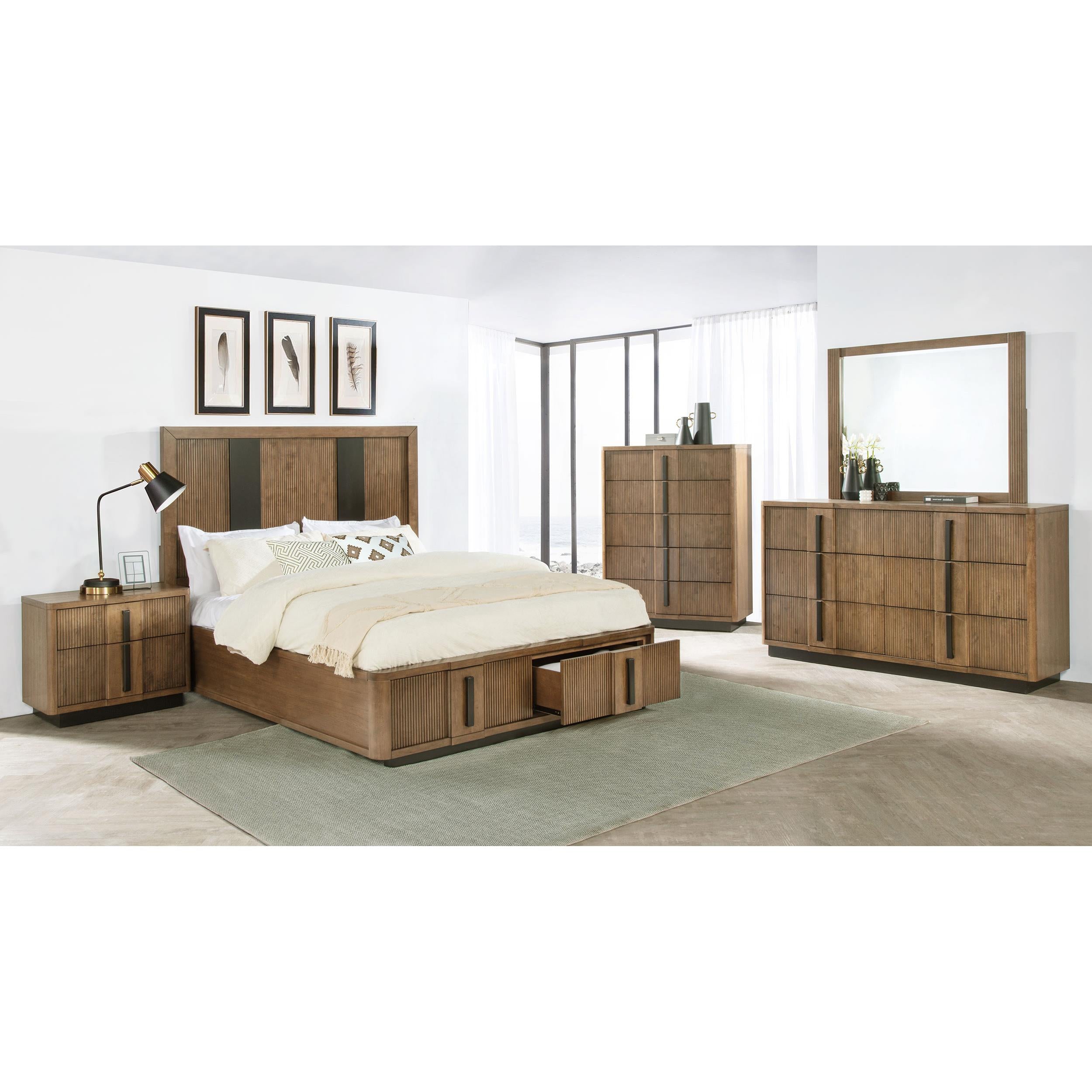 Size_King  -- Terrace 224900KE 2-Drawer Eastern King Storage Bed - Ash Brown IMAGE 5