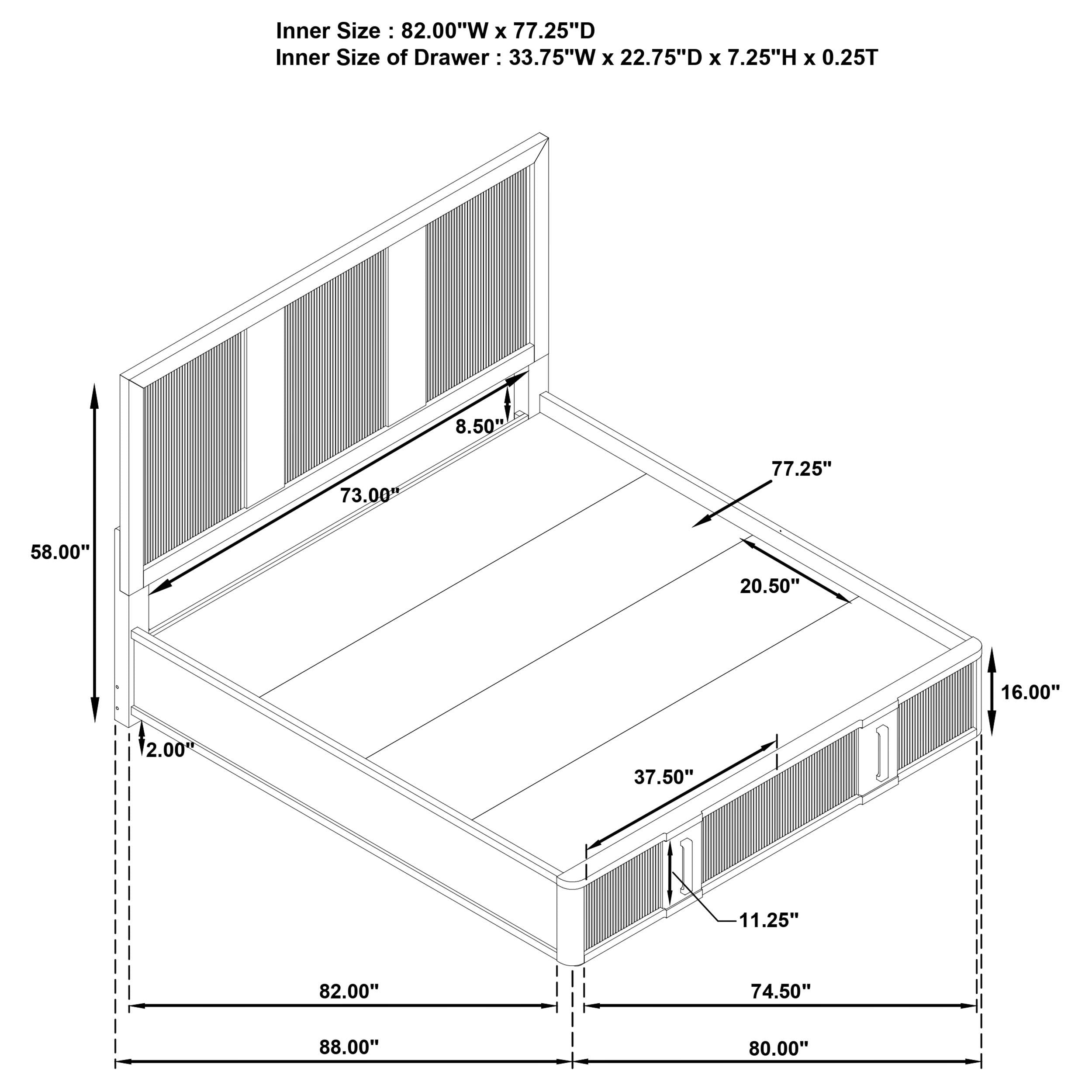  Size_King  -- Terrace 224900KE 2-Drawer Eastern King Storage Bed - Ash Brown IMAGE 6