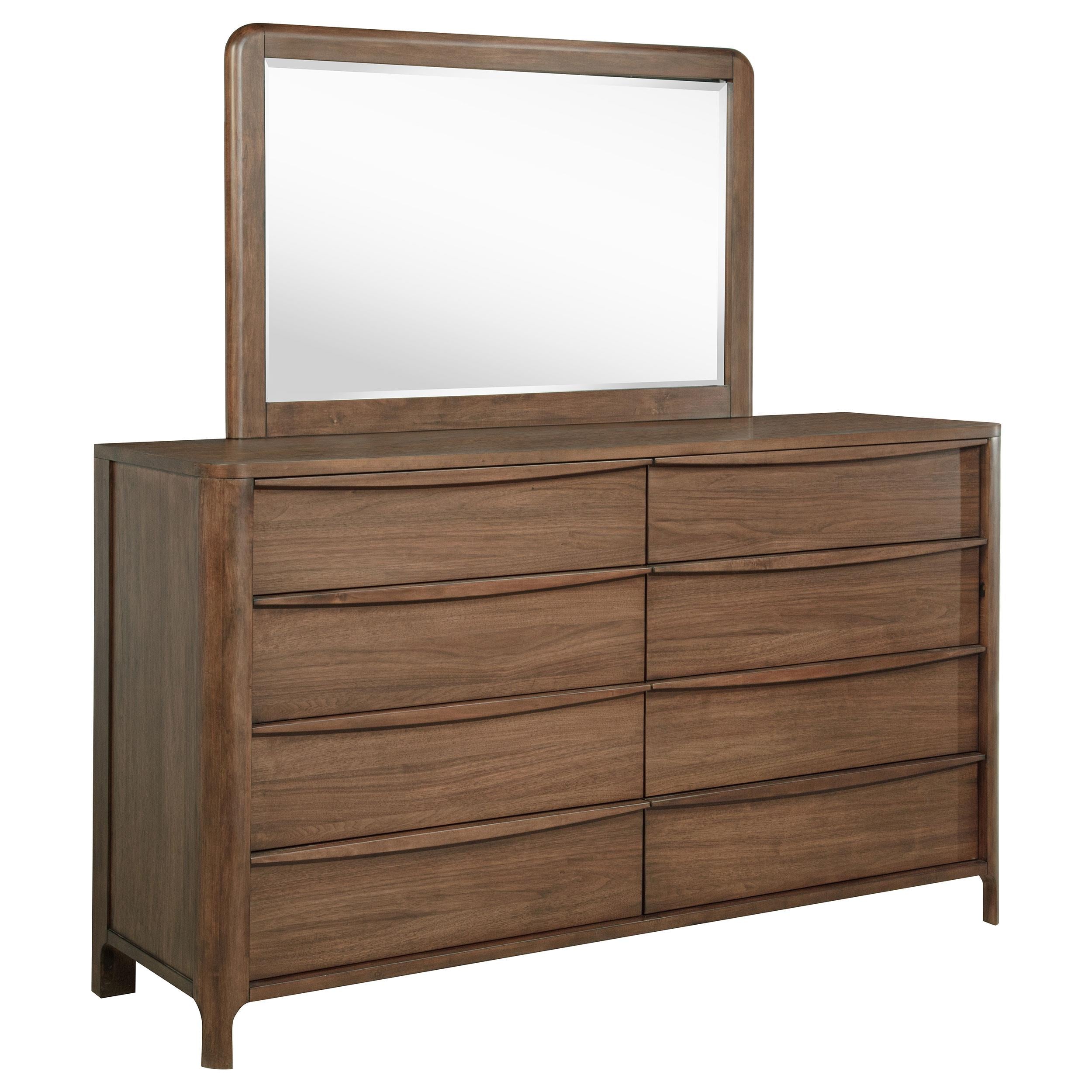  Coaster Furniture Maderia 223323M 8-Drawer Dresser and Mirror - Walnut IMAGE 1