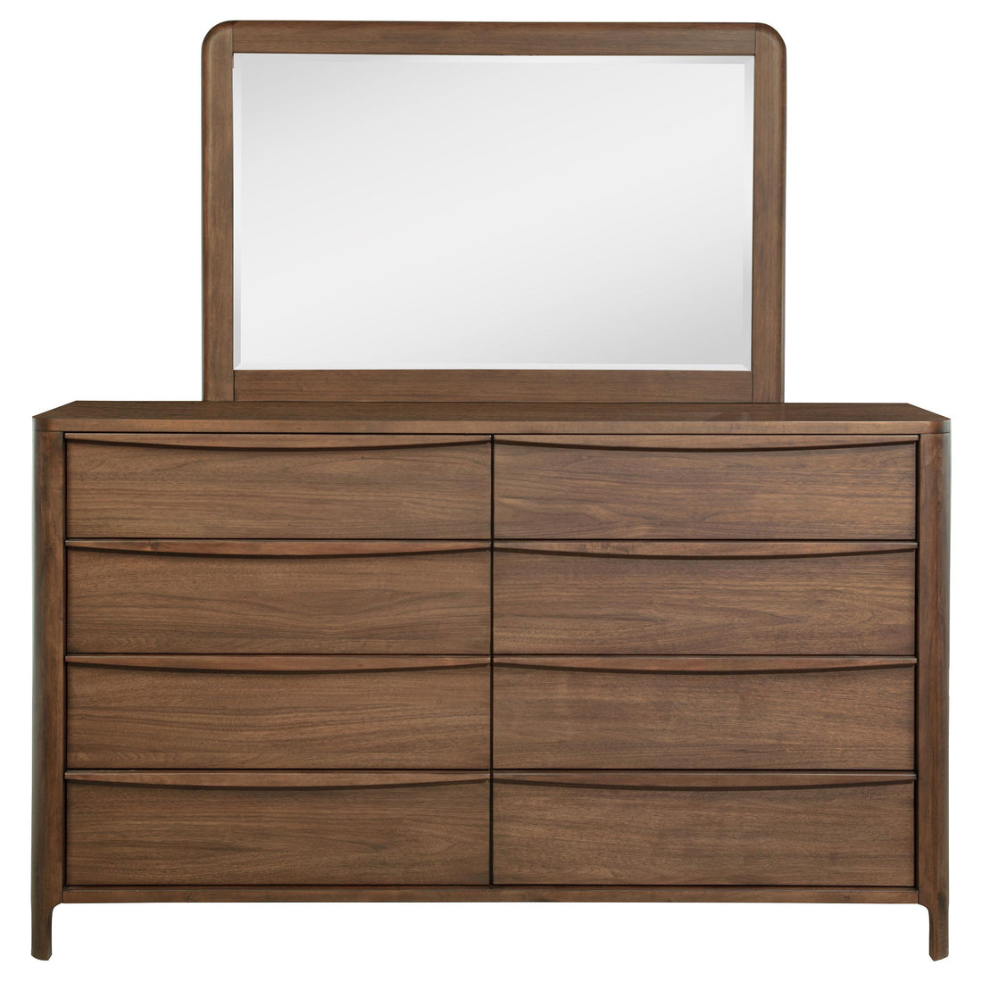 Coaster Furniture Maderia 223323M 8-Drawer Dresser and Mirror - Walnut IMAGE 1