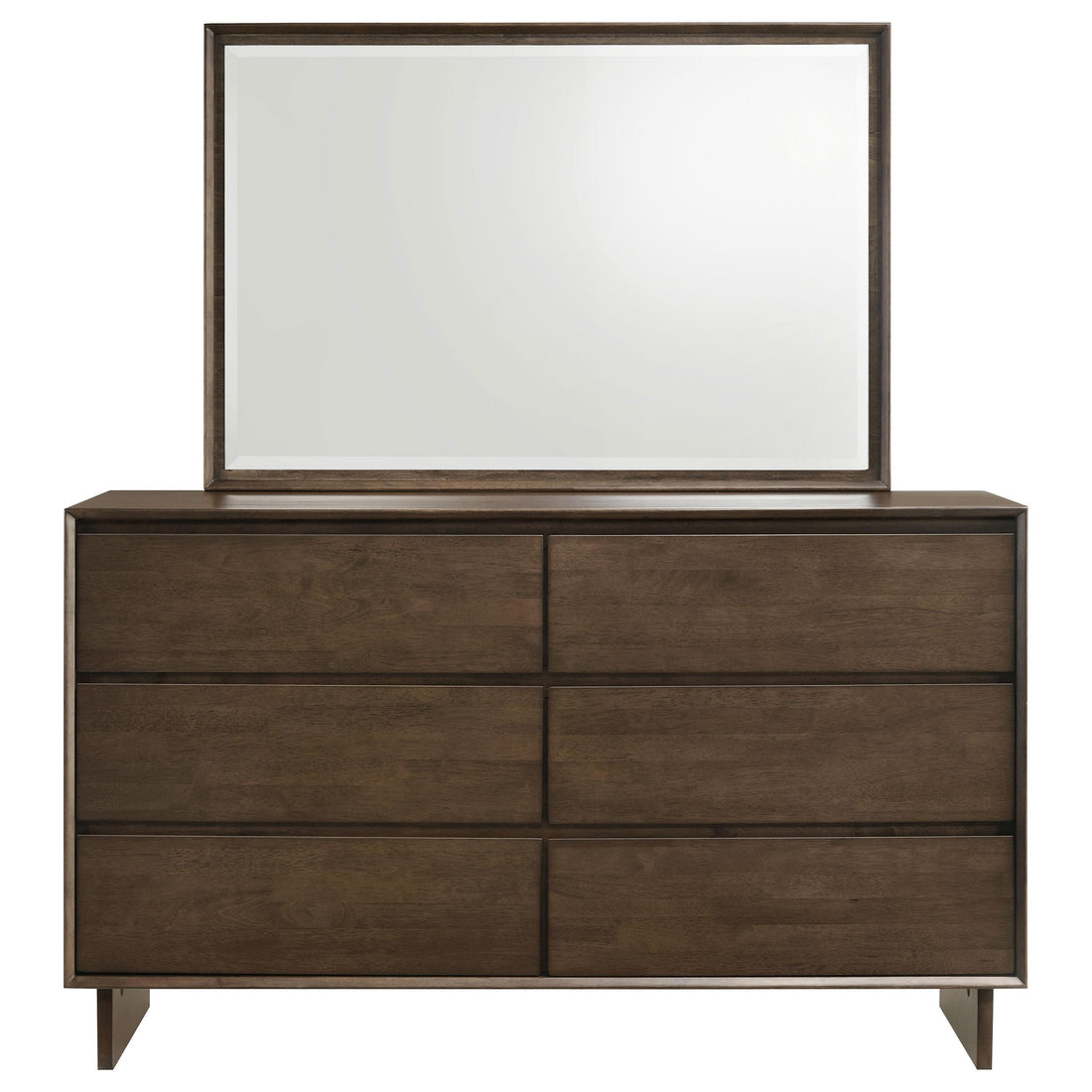  Coaster Furniture Glenwood 225013M 6-Drawer Dresser and Mirror - Warm Brown IMAGE 1
