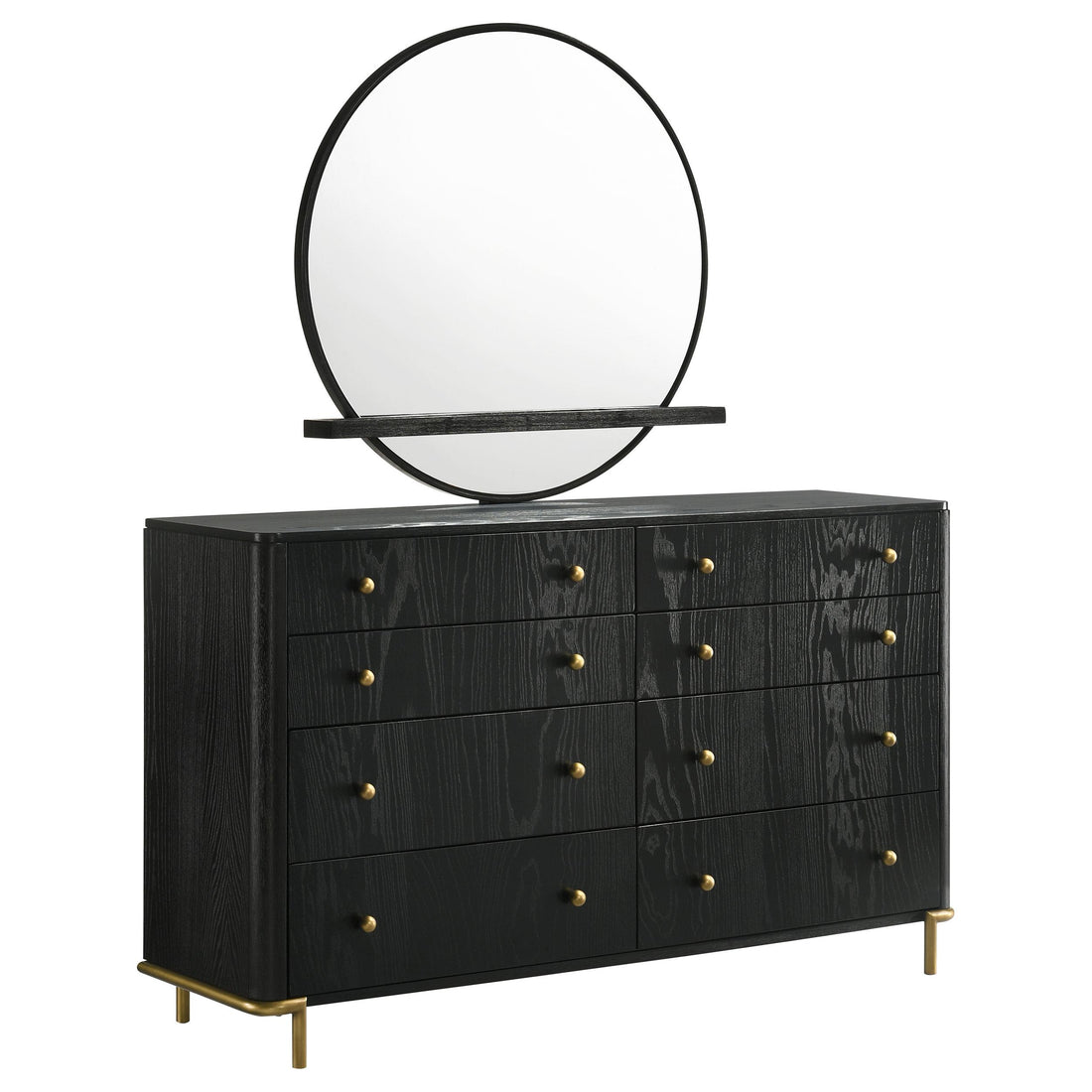 Coaster Furniture Arini 224333M 8-Drawer Dresser with Mirror - Black IMAGE 1