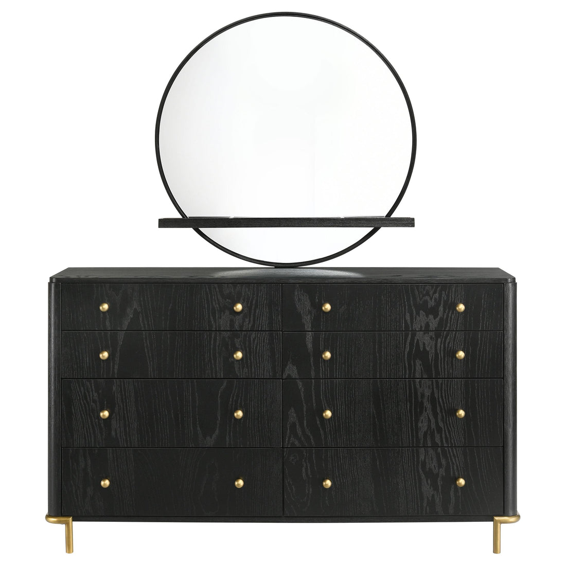  Coaster Furniture Arini 224333M 8-Drawer Dresser with Mirror - Black IMAGE 1