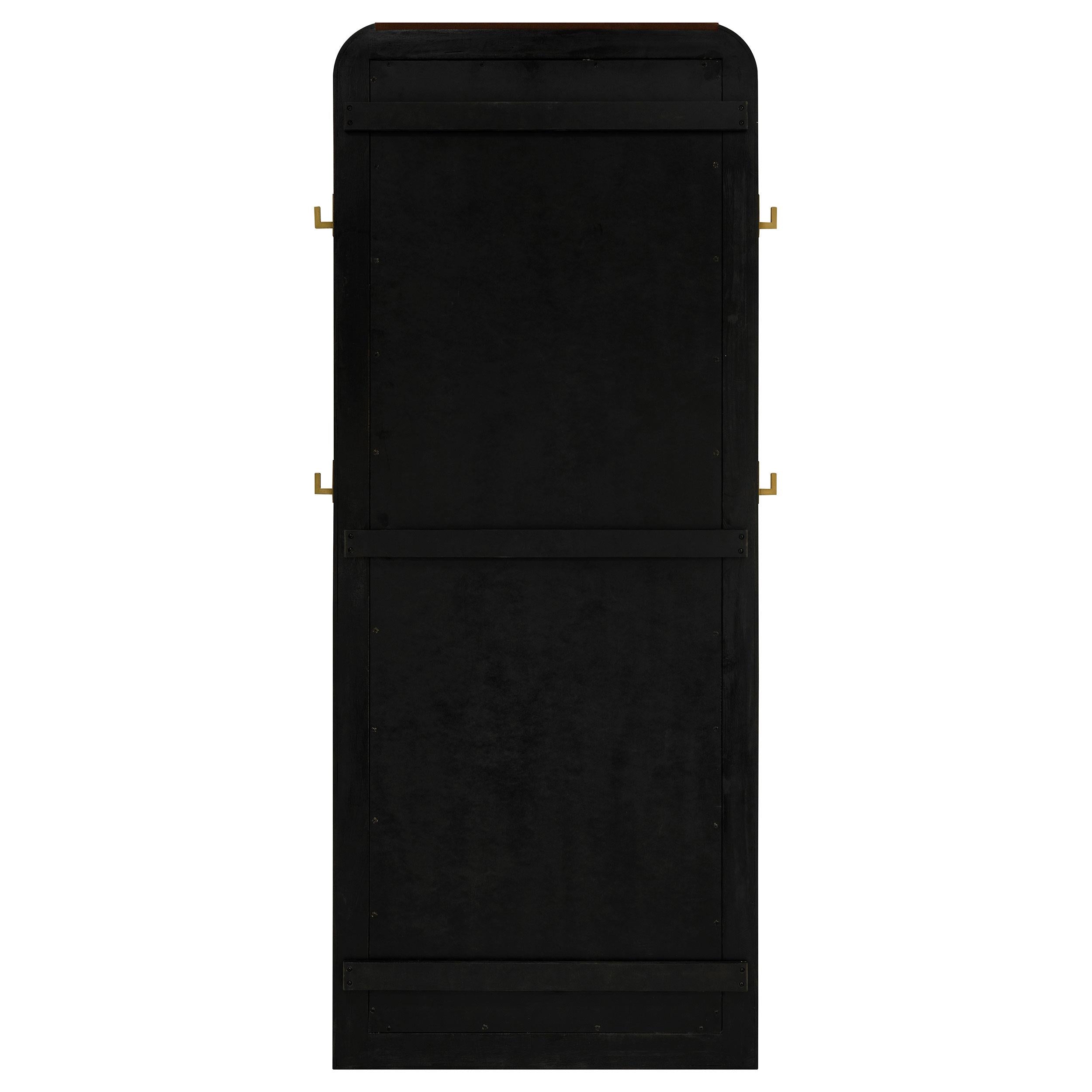  Coaster Furniture Arini 224339 Cane Weave Full Length Standing Floor Mirror - Black IMAGE 6