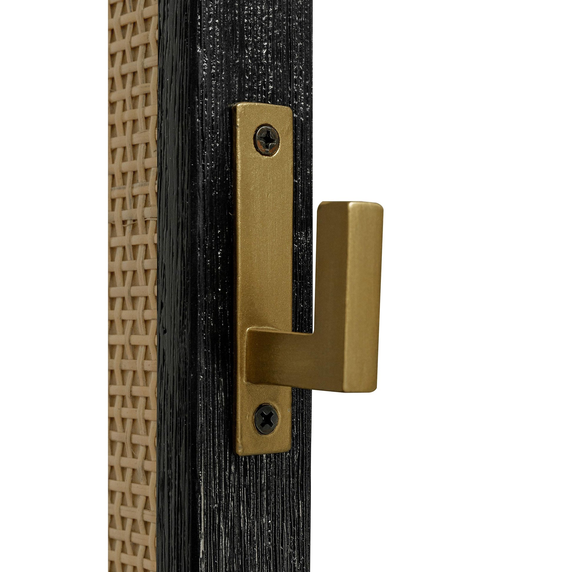  Coaster Furniture Arini 224339 Cane Weave Full Length Standing Floor Mirror - Black IMAGE 9