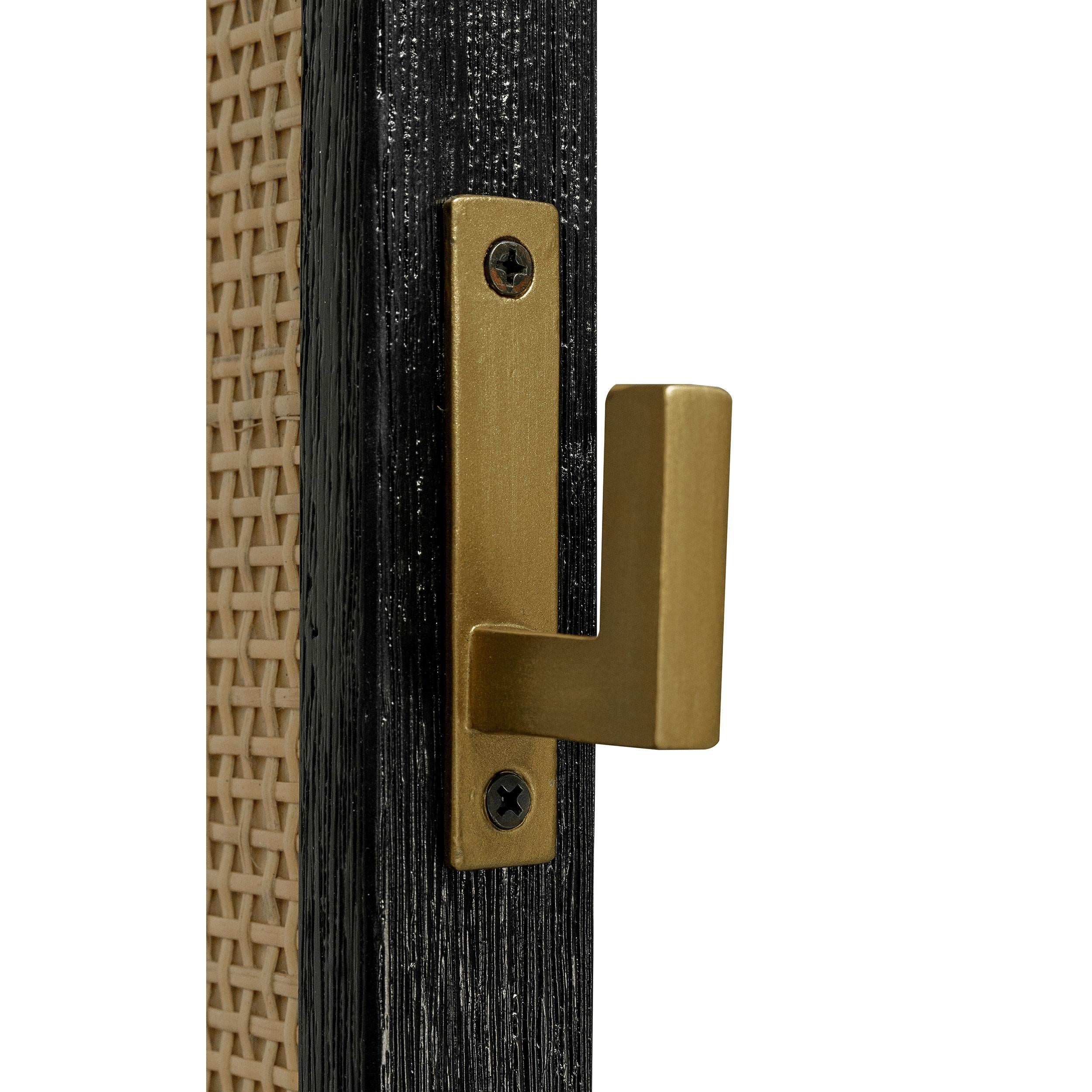  Coaster Furniture Arini 224339 Cane Weave Full Length Standing Floor Mirror - Black IMAGE 9