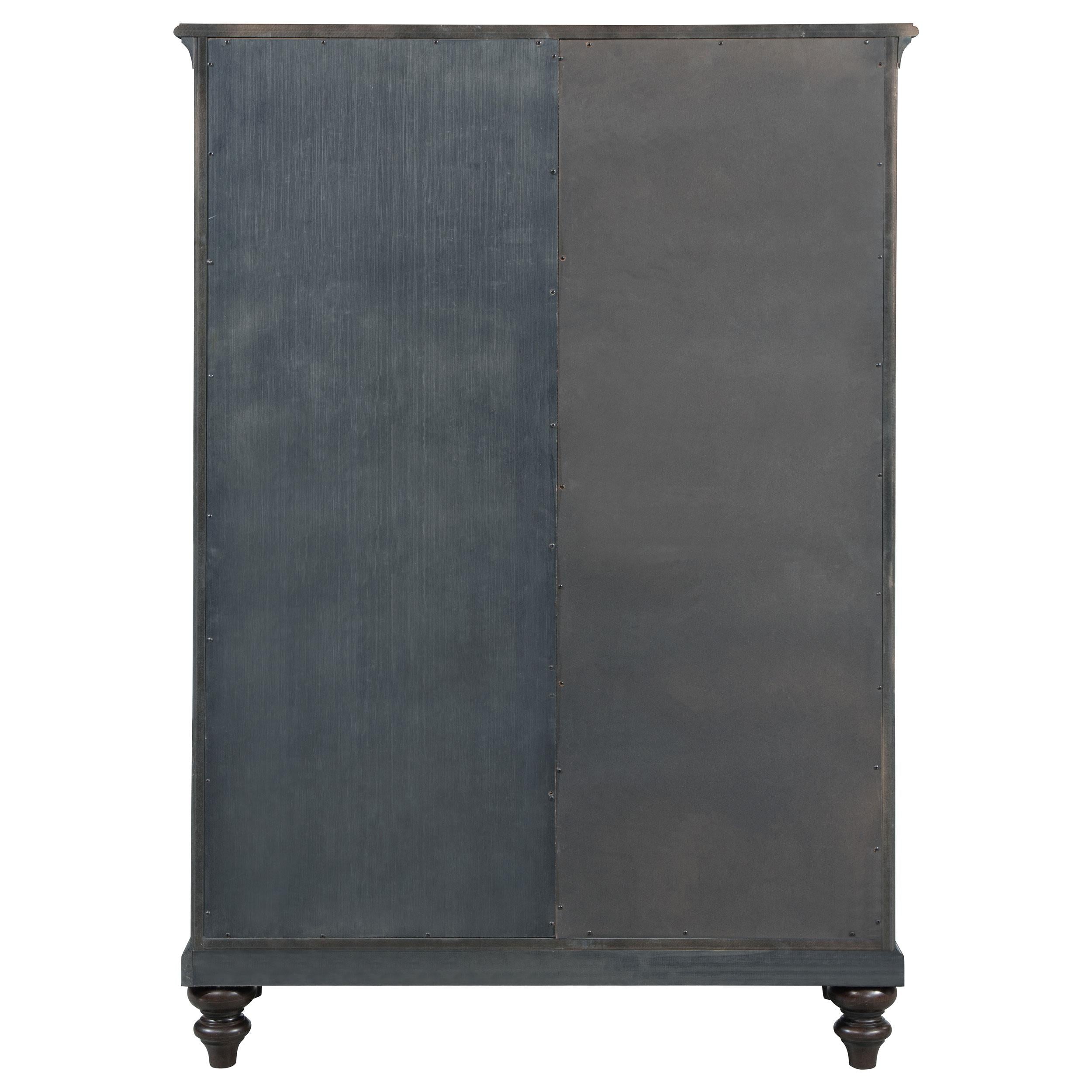  Coaster Furniture Andover 223637 6-Drawer Tempered Glass Door Chest - Dark Oak IMAGE 4