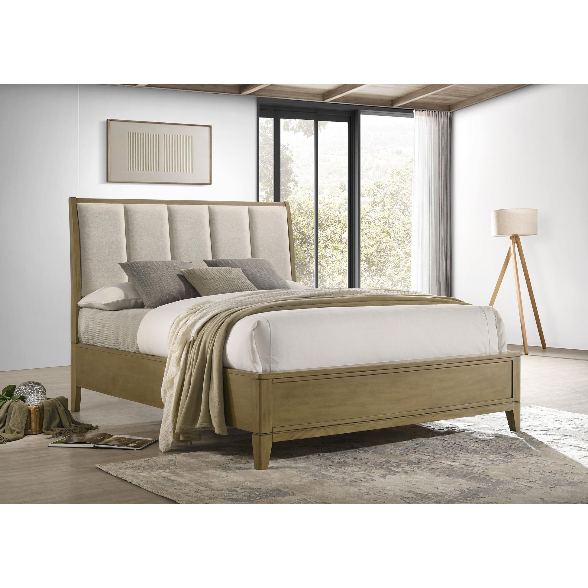  Size_Queen  -- Granada Upholstered Panel Bed IMAGE 4