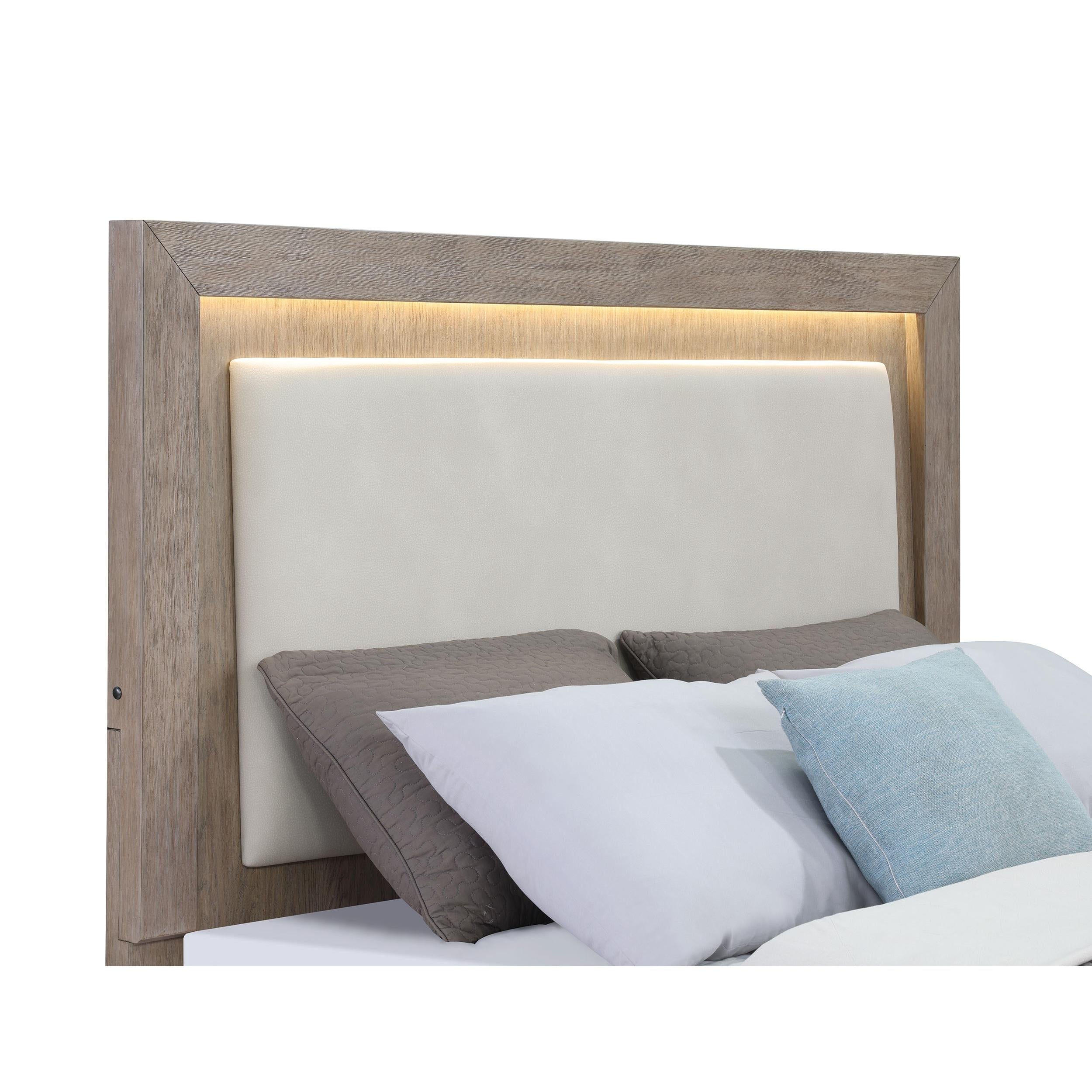  Coaster Furniture Kenora 224850Q 56-inch Queen LED Storage Bed - Barley Brown IMAGE 11