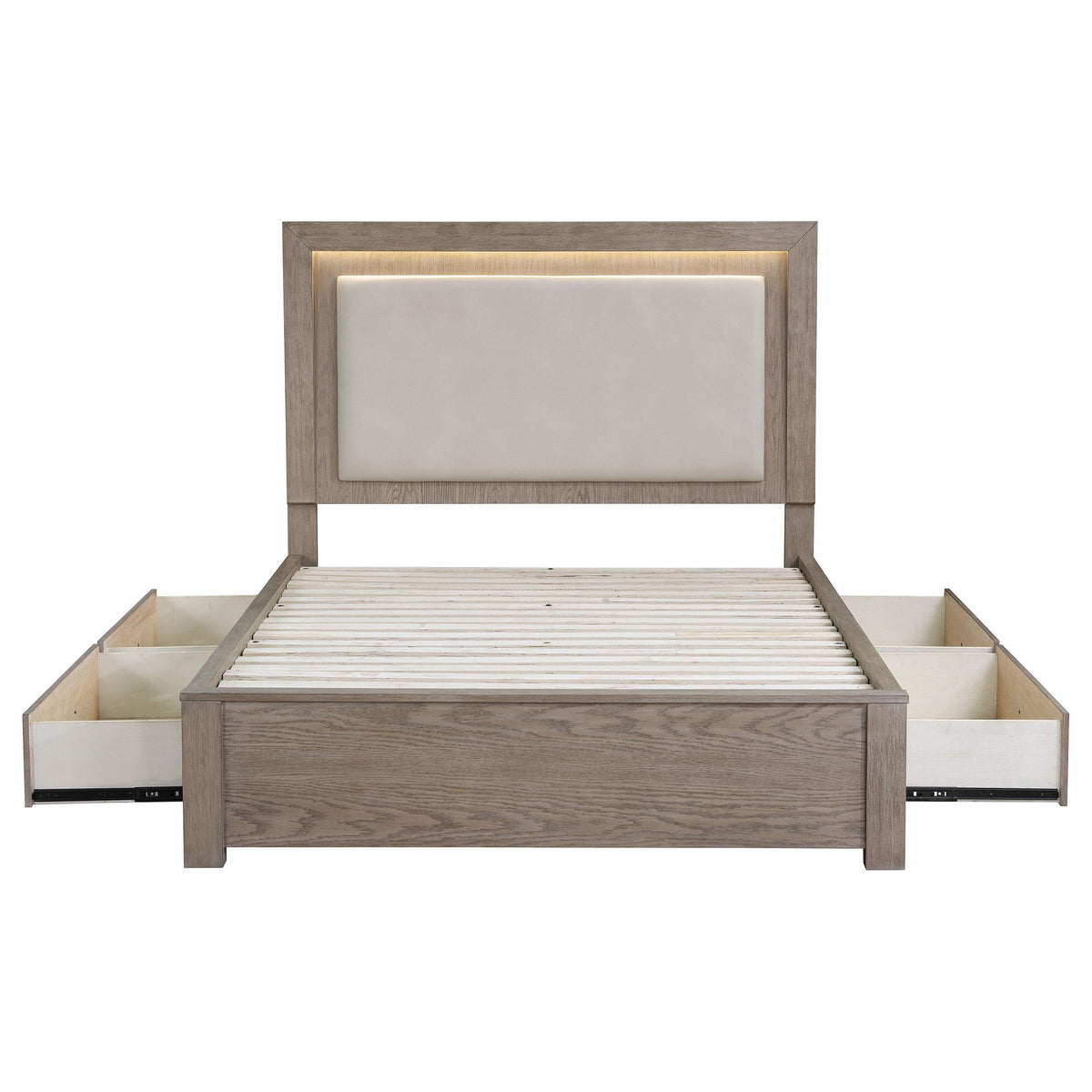  Size_King -- Kenora 224850KE 56-inch Eastern King LED Storage Bed - Barley Brown IMAGE 6