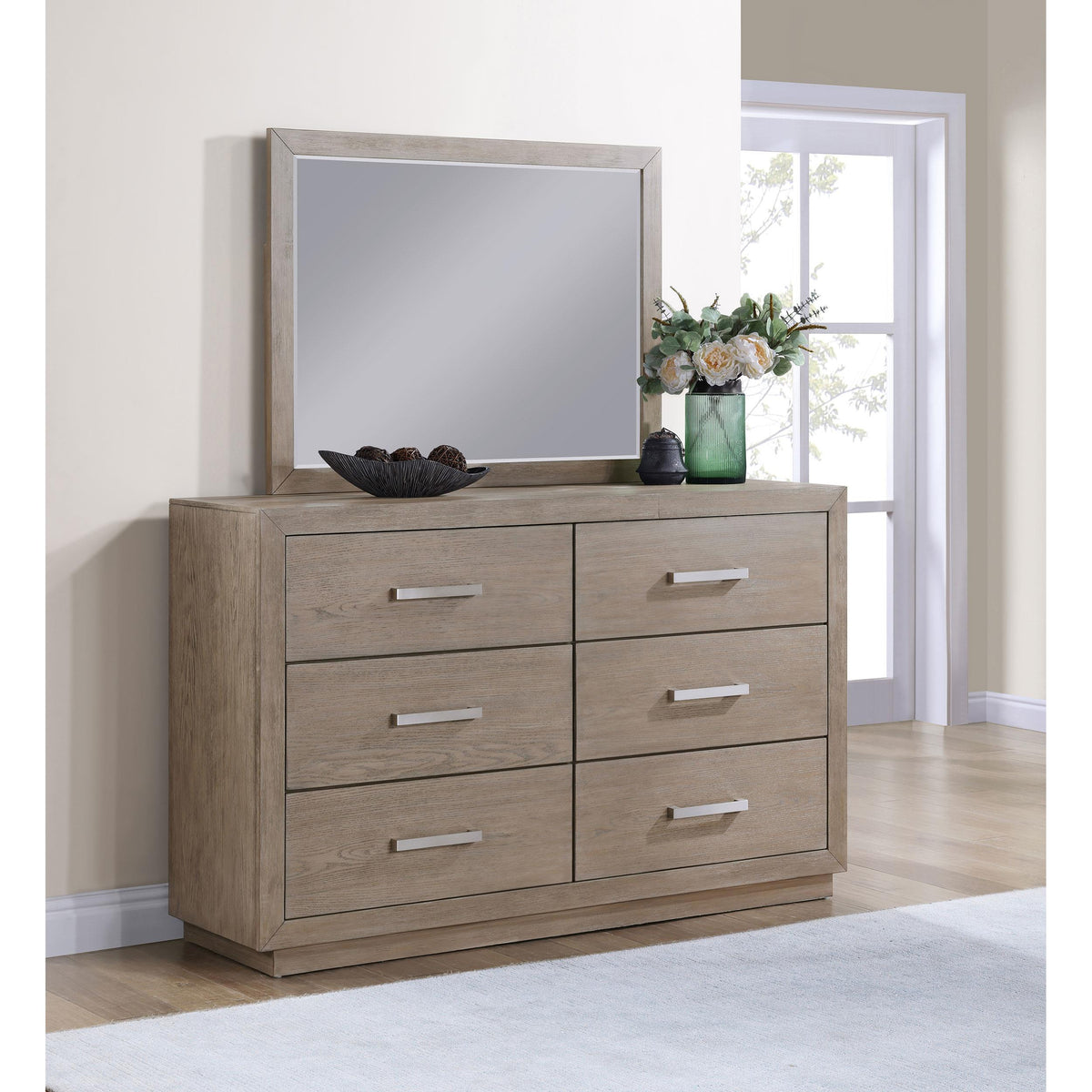  Coaster Furniture Kenora 224853M 6-Drawer Dresser and Mirror - Barley Brown IMAGE 9