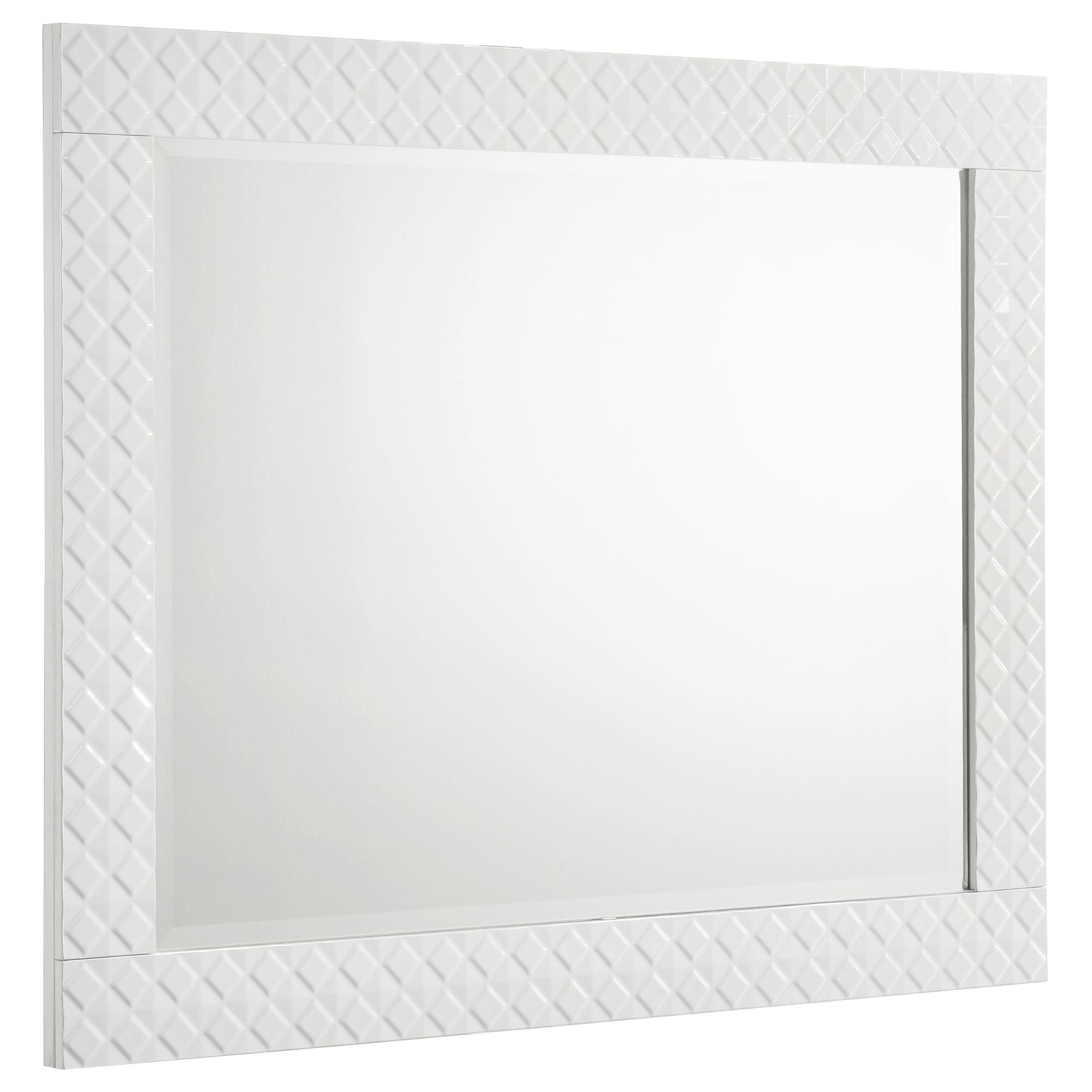  Coaster Furniture Ives 224944 Dresser Mirror - White High Gloss IMAGE 1