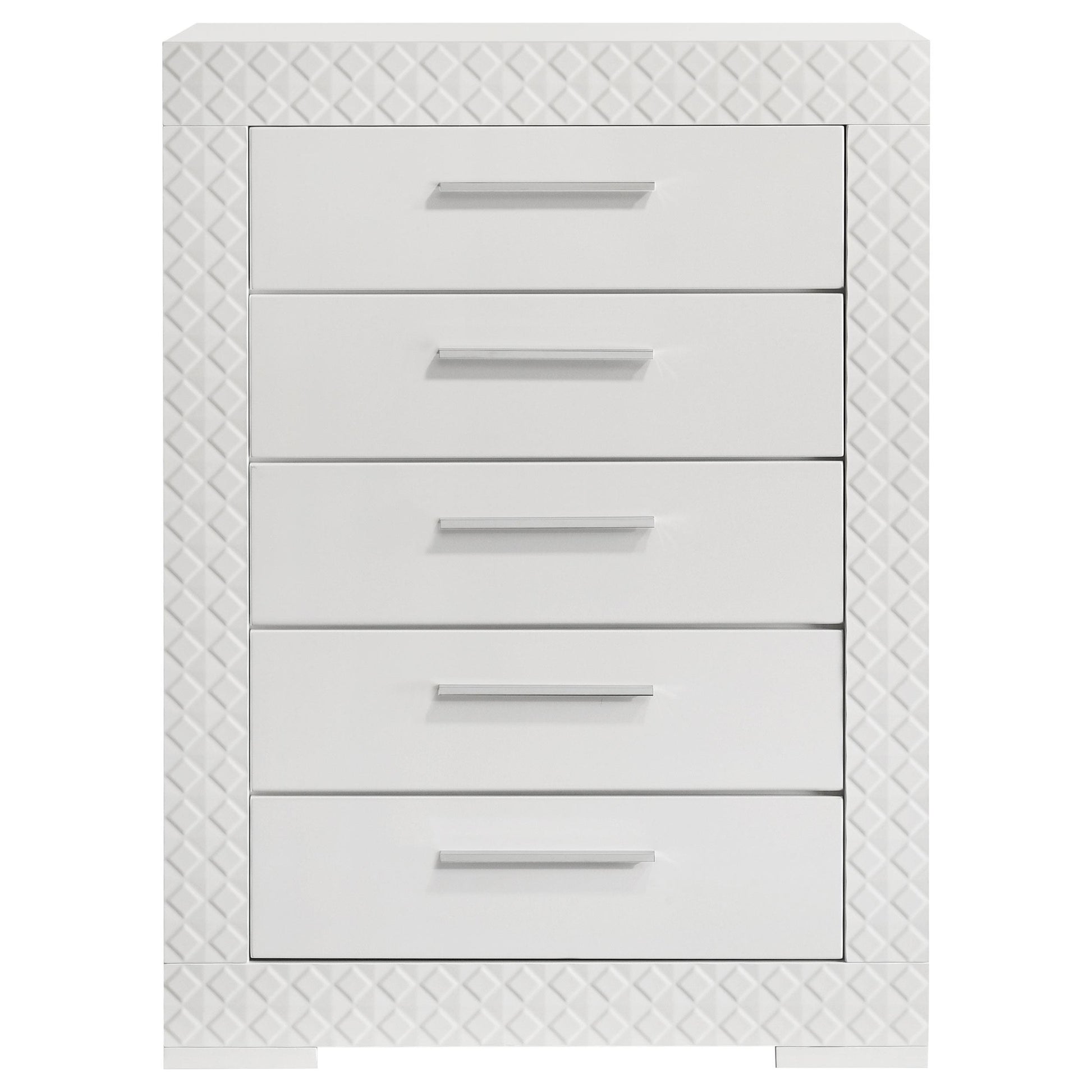  Coaster Furniture Ives 224945 5-Drawer Bedroom Chest of Drawers - White High Gloss IMAGE 2