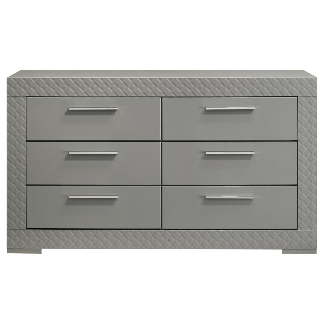  Coaster Furniture Ives 224973 6-Drawer Dresser Cabinet - Grey High Gloss IMAGE 1