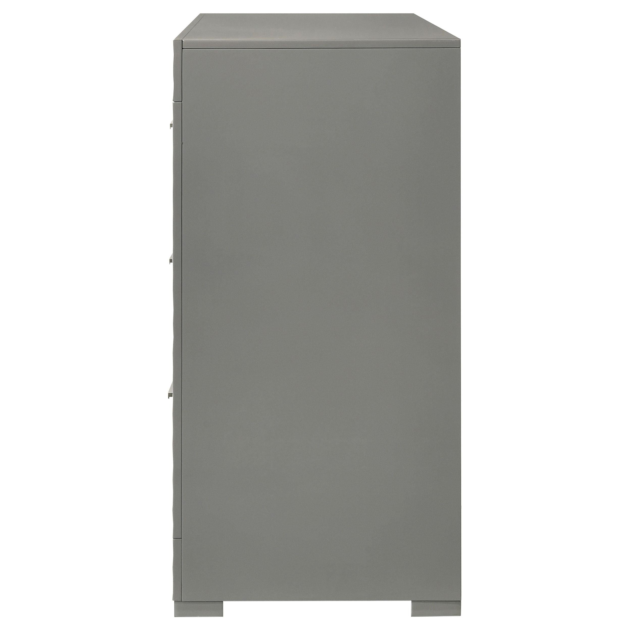  Coaster Furniture Ives 224973 6-Drawer Dresser Cabinet - Grey High Gloss IMAGE 4