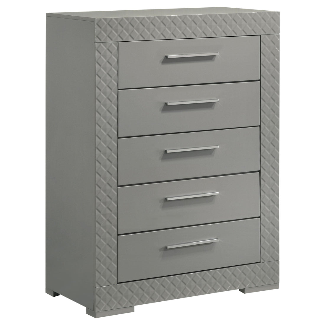  Coaster Furniture Ives 224975 5-Drawer Bedroom Chest of Drawers - Grey High Gloss IMAGE 1